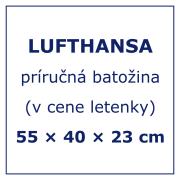 Batoh do lietadla Lufthansa – príručná batožina (v cene letenky) 55 × 40 × 23 cm 